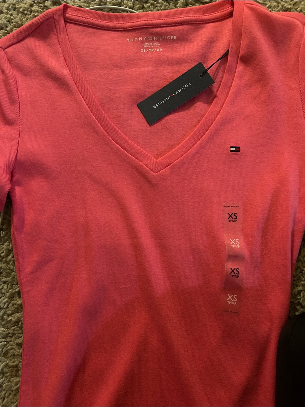Tommy Hilfiger Coral Pink V-Neck Tee